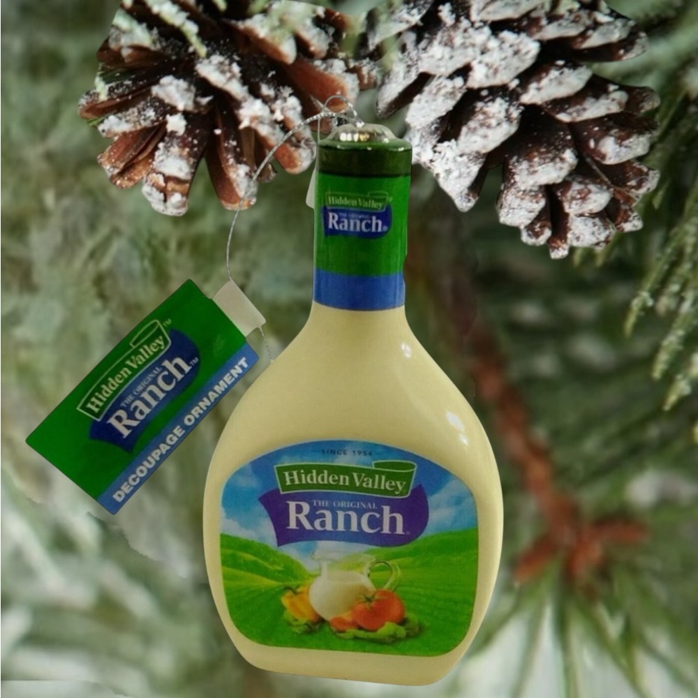 HIDDEN VALLEY RANCH DRESSING DECOUPAGE FOOD ORNAMENT New with Tag
